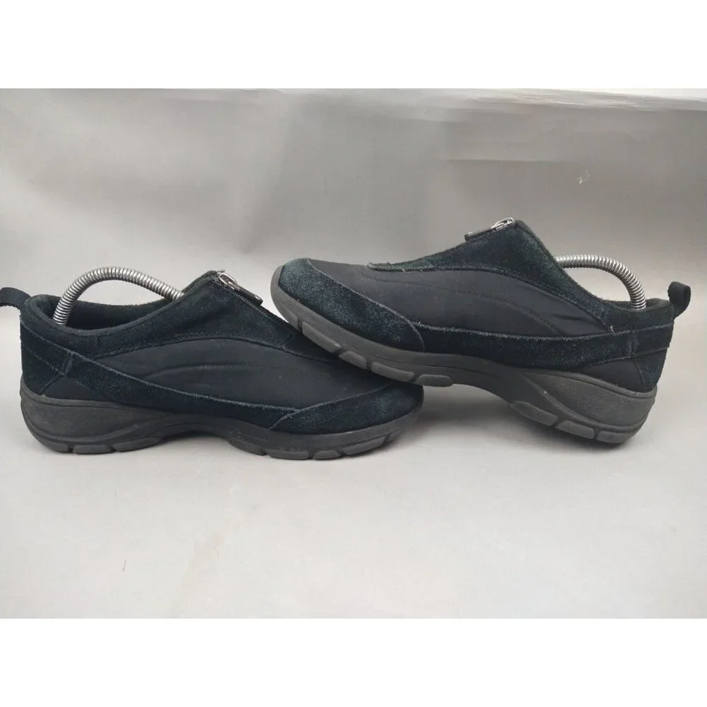 Lands’‎ End Women’s 10 Black Suede All Weather Zip Shoes Oxfords